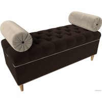 Банкетка Лига диванов Глория 29274 (микровельвет коричневый/бежевый/бежевый)