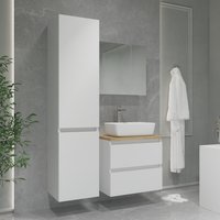  Lauter Шкаф-пенал для ванной Mia 40 с корзиной для белья (навесной, белый глянец)