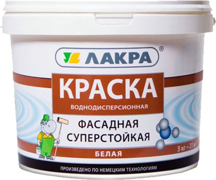 

Краска Лакра Фасадная 3 кг (белый)