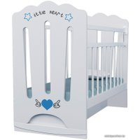 Классическая детская кроватка VDK Little Heart колесо-качалка с маятником (белый)