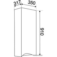  1Марка Шкаф-полупенал Этюд 35П У25502 (белый)