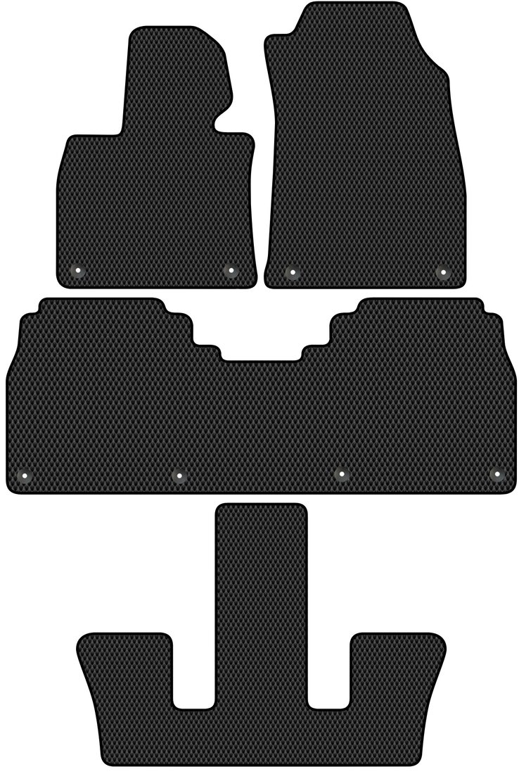

Комплект ковриков для авто Alicosta Hongqi E-HS9 I (suv / E-HS9) 2021 - Н.В. +3 ряд (черный, ромб)