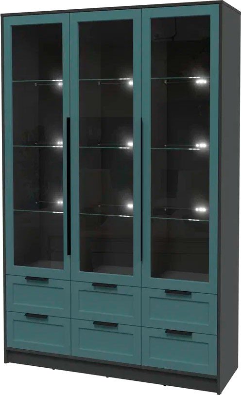 

Шкаф-витрина Интерлиния Концепт Тренд КТ-ШВ3 с подсветкой (антрацит/верде)