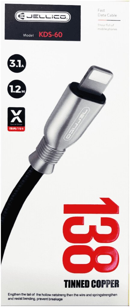 

Кабель Jellico KDS-60 USB Type-A - Lightning (1.2 м, черный)