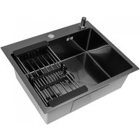 Кухонная мойка Diamond 600*500, коландер, дозатор BLACK DECOR