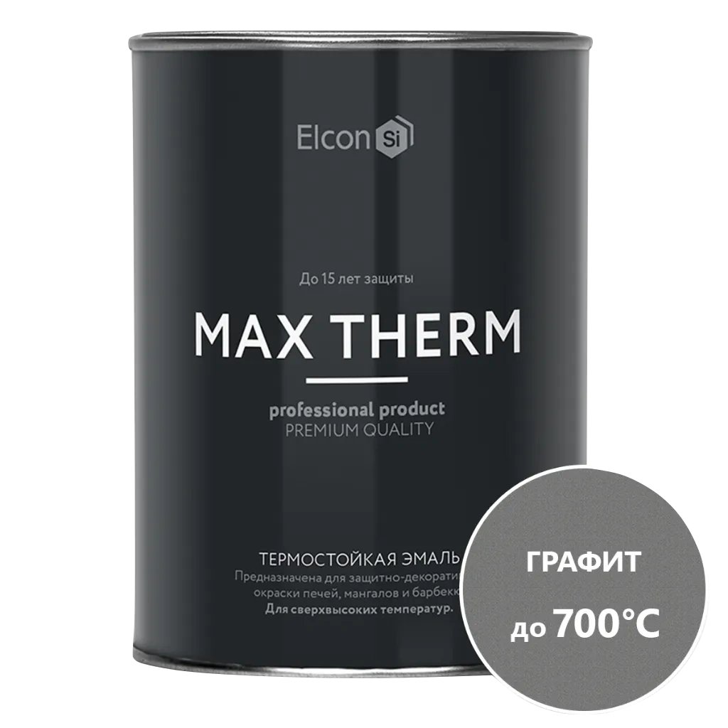 

Эмаль Elcon Термостойкая до 700C 0.8 кг (графит)