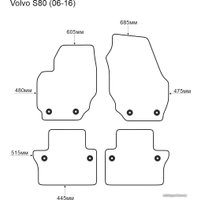 Комплект ковриков для авто Alicosta Volvo S80 06-16 (салон, ЭВА ромб, черный)
