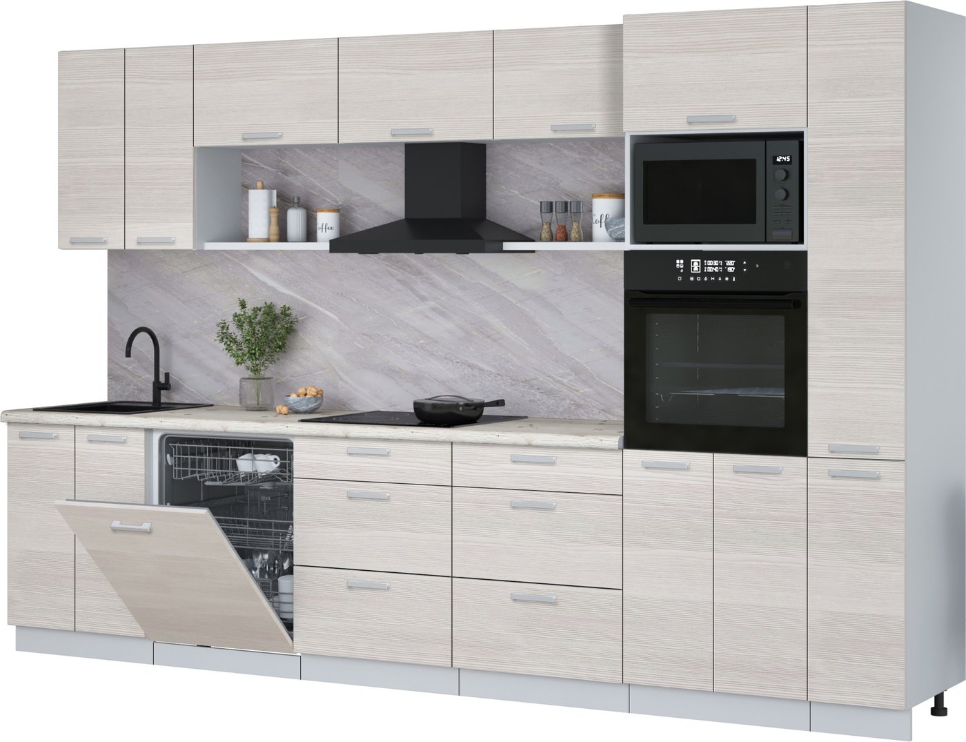 

Готовая кухня Интерлиния Мила Лайт 3.3-ПМ1 (вудлайн кремовый/вудлайн кремовый/бискайская сосна)