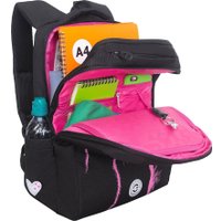 Школьный рюкзак Grizzly RG-666-5 (черный/розовый)