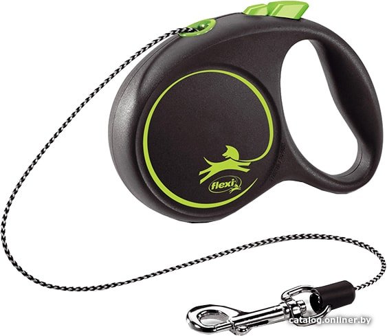 Поводок-рулетка Flexi Black Design XS Cord 3 m (салатовый)