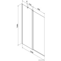 Стеклянная шторка для ванны Mexen Flip Chrome Matt 120