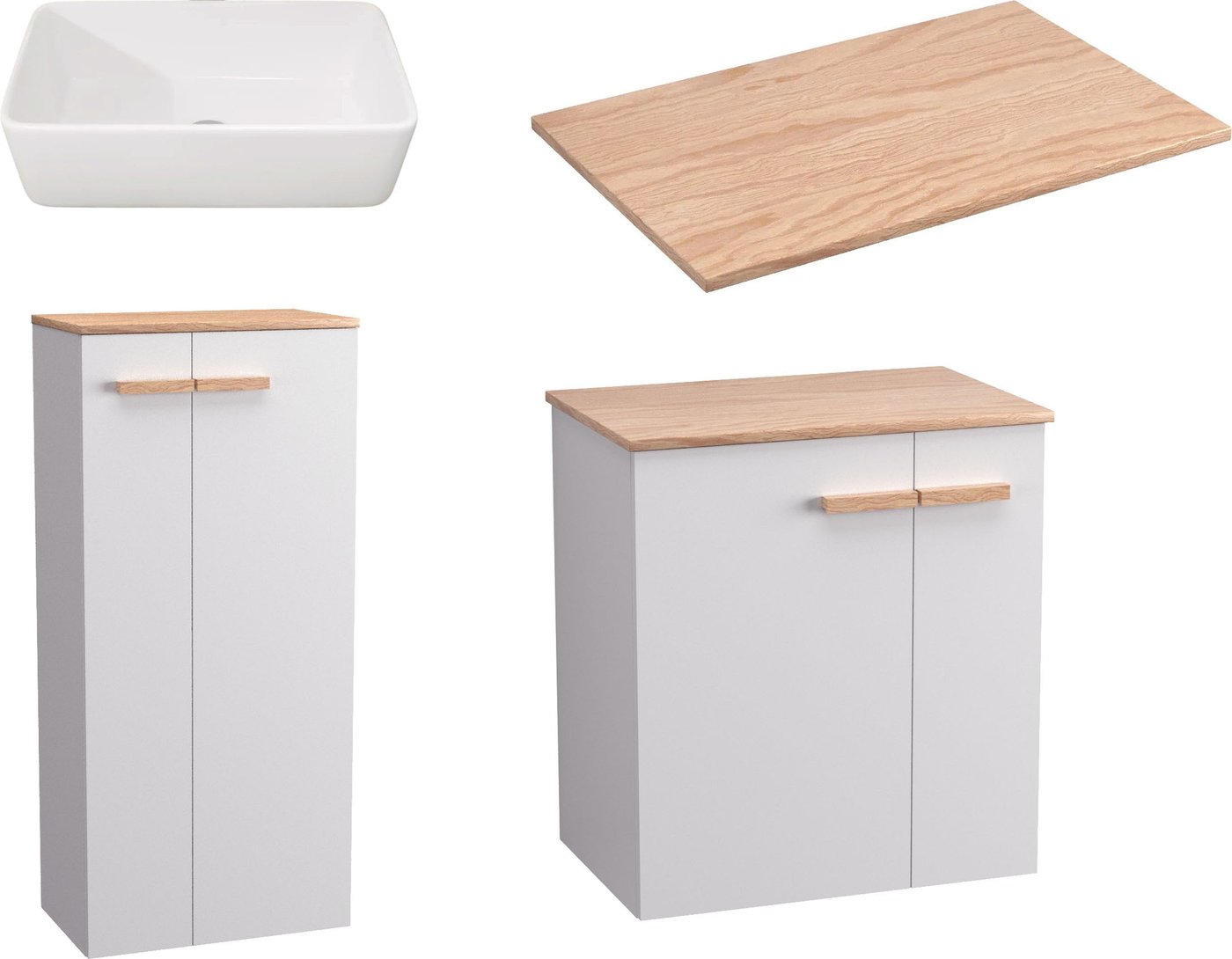 

Lauter Комплект мебели для ванной Adri тумба, столешница, раковина 21674A (шкаф-пенал, 59 см, белый глянец)