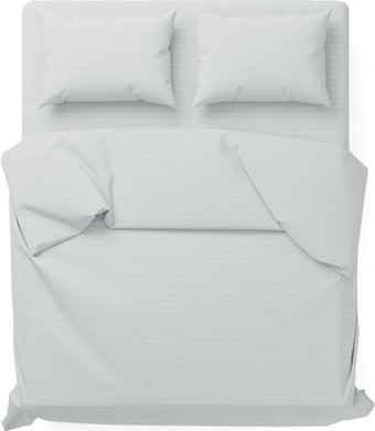 Евро комплект постельного белья Сонум Сатин страйп евро (пепельный)