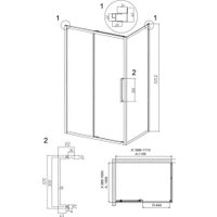 Душевой уголок Grossman Cosmo 110x100x195 120.K33.02.1110.21.02 (черный матовый/стекло шиншилла)