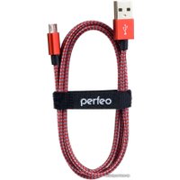 Кабель Perfeo USB Type-A - microUSB U4804 (3 м, красно-белый)