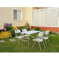 Стол со стульями Calviano Складной, прямоугольный 180x74 см + 4 стула (белый)