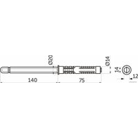 Полкодержатель AKS мет. врезной 14*140