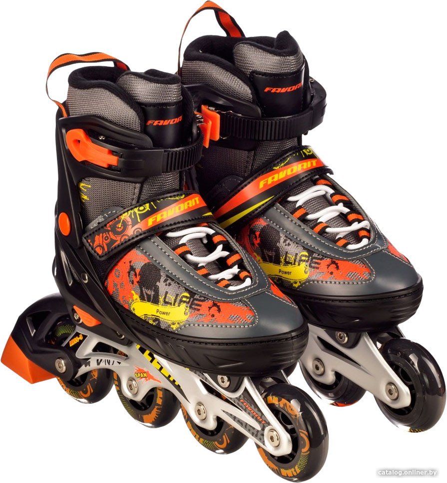 Роликовые коньки Favorit PW-153B-10BK (р. 33-36)