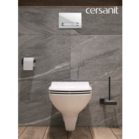 Унитаз подвесной Cersanit Carina New Clean On с инстал. Link Pro (с кнопкой Estetica 64111 белый/хром)