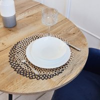 Кухонный стол Виста Оттава 90x135/180 (дуб натуральный/муар черный)