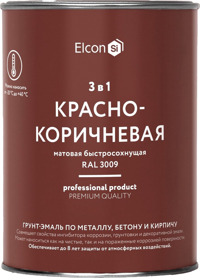 

Краски и эмали Elcon По ржавчине 3в1 (800г, матовый красно-коричневый)