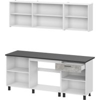 Готовая кухня Mio Tesoro КГ-9 2.0 (белый/цемент темный/цемент светлый/черный)