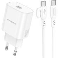 Сетевое зарядное Borofone BA82A USB Type-C (белый)