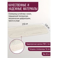 Столешница Millwood Закругленная 250x120 (дуб белый Craft)