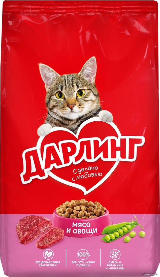 Сухой корм для кошек Дарлинг с мясом и овощами 1.75 кг
