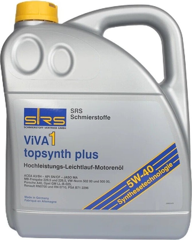 Моторное масло SRS Viva 1 topsynth plus 5W-40 5л