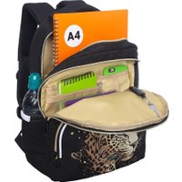 Школьный рюкзак Grizzly RG-660-4 (черный/золотой)