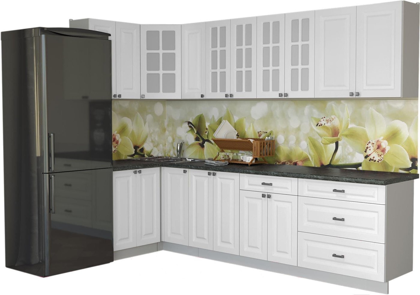 

Готовая кухня Интерлиния Мила Деко 1.2x2.9 (белый/кастилло темный)