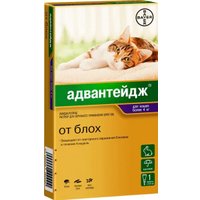 Капли от блох и клещей Elanco Адвантейдж 80 для кошек весом 4-8 кг (4 пипетки)