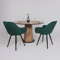 Кухонный стол Lepremo AV 1317 HPL+МДФ 1200 (дуб вотан/черный)