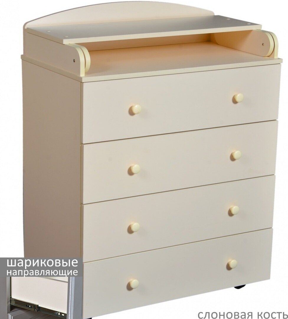 

Детский комод Антел Ульяна-2 800-4 ЛДСП (слоновая кость)