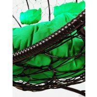 Подвесной диван M-Group Лежебока 11180204 (с коричневым ротангом/зеленая подушка)