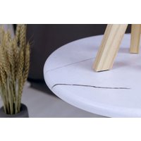 Журнальный столик Sheffilton SHT-CT12-1 (белый муар/белый мрамор)