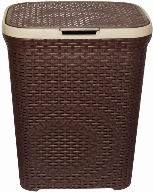 

Корзина ВиолетПласт для белья 40 л с крышкой Ротанг (коричневый)