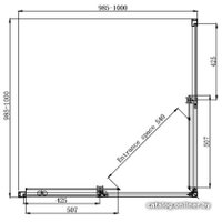 Душевой уголок Ambassador Queen Black 11011204 100х100