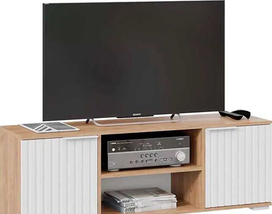 

Тумба Трия Хилтон 2 (дуб крафт золотой/белый матовый)