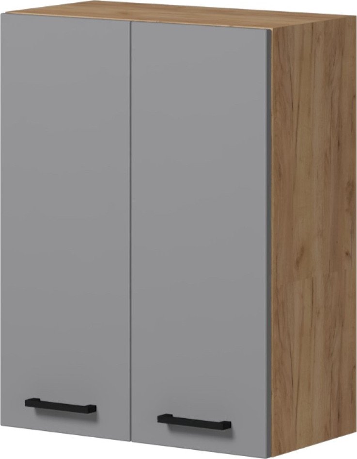 

Шкаф навесной Genesis Мебель Алиса навесной Грей 600 2 двери сушка (дуб золотой/серый)