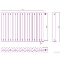 Стальной трубчатый радиатор Сунержа Эстет-11 EU50 500х810 18 секций (сатин)