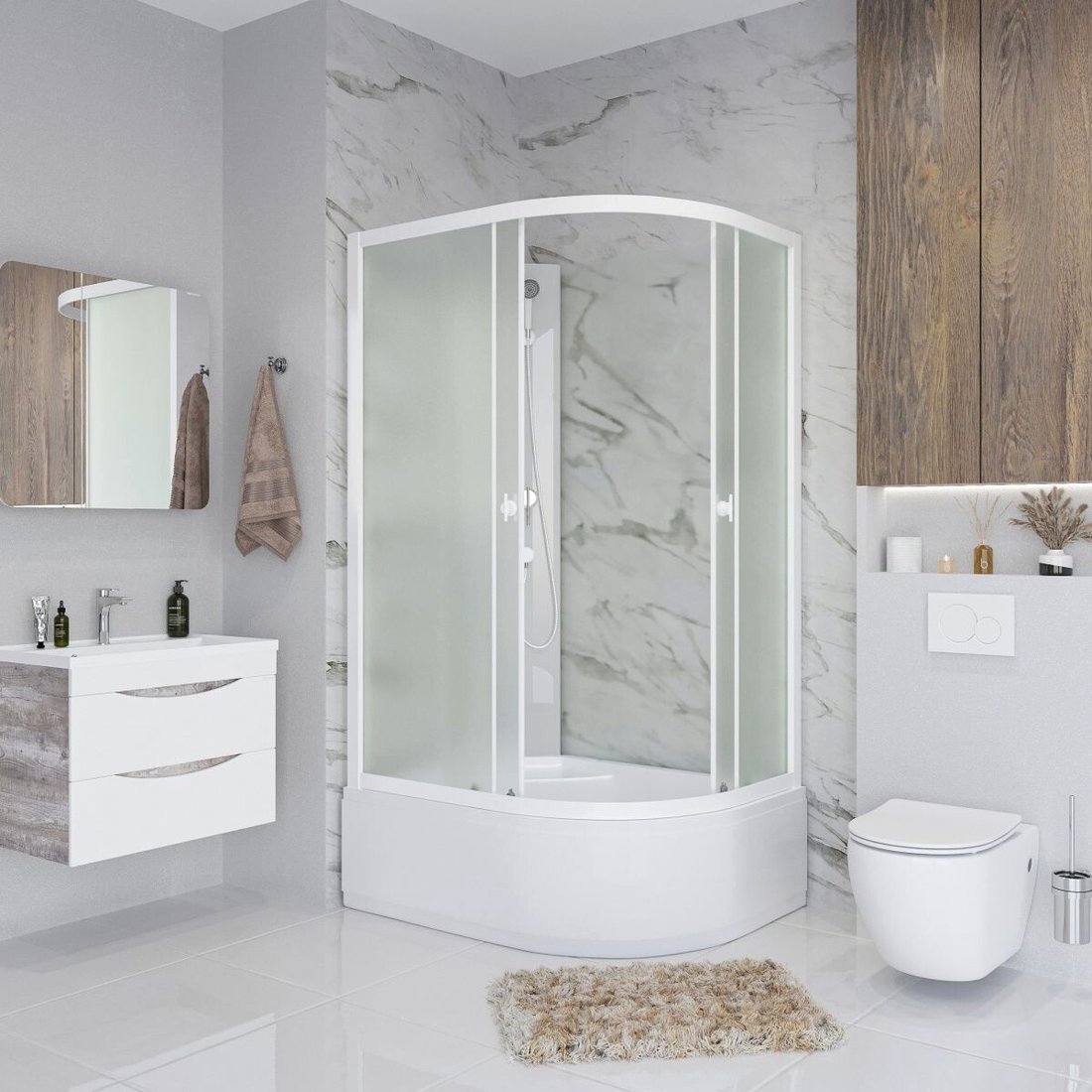 

Душевая кабина Niagara Promo P90/80/40L/MT/BK 90x80x195