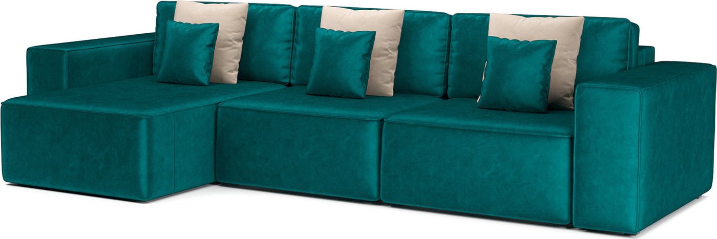 

Угловой диван Мебель-АРС Фессалия левый угол (бархат сине-зеленый Star Velvet 43 Black Green)