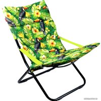 Кресло Nika Haushalt складное с мягким матрасом HHK4P (туканы)