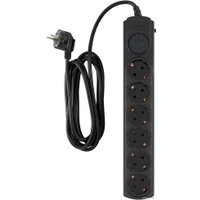 Сетевой фильтр IPPON BK-6-EU-5-10-B (5м, 6 розеток, черный)