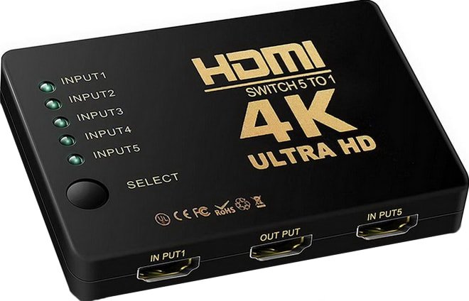 

Адаптер USBTOP 5x1 HDMI UltraHD 4K 3D + пульт ДУ + внешний ИК датчик, активный