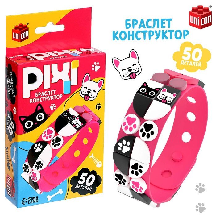 

Конструктор Unicon Браслет-Pixi. Зверята 9176931
