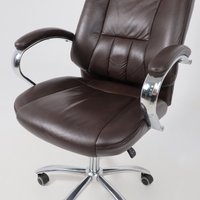 Офисное кресло AksHome King A (натуральная кожа, темно-коричневый)