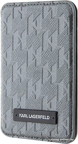 Кредитница CG Mobile Karl Lagerfeld Saffiano Monogram Plate Logo KLWMSPSAKLHPG (серебристый)